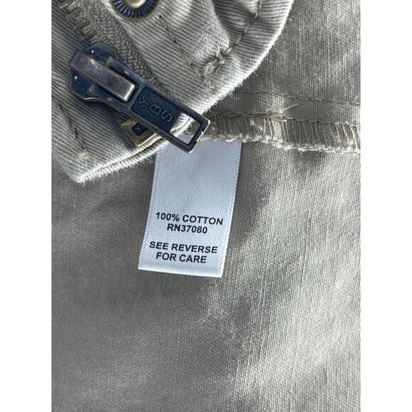 Cato Army Green Military Cinched Embellished Full Zip Jacket Women's Size Small - Picture 6 of 6